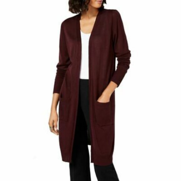 Alfani Sweaters - NWT Alfani Midi Pocket Cardigan, Wine M Alfani Sweaters - NWT Alfani Midi Pocket Cardigan, Wine M